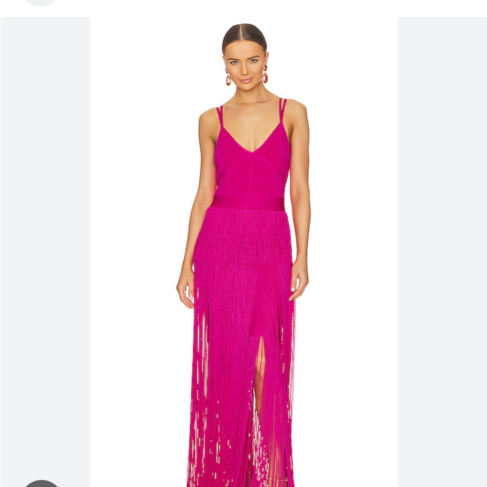 Herve Leger Pink Maxi Dress